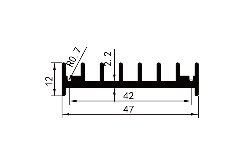KS-4032 4cm型材散熱器參數圖電子散熱器規格型號尺寸